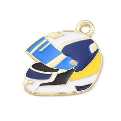 Coloré Pendentifs en alliage émaillé sur le thème des voitures de course, breloques pour casque, or, colorées, 21x17.5x1.5mm, Trou: 1.8mm