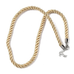 Фора 5мм нейлоновый витой шнур для изготовления ожерелий, с латунными выводами и 304 застежками из лобстера из нержавеющей стали, долговечный, стойки покрытие, платина, оранжевые, 17.72~18.90 дюйм (45~48 см)