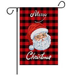 Santa Claus Garden Flag for Christmas, Double Sided Burlap House Flags, for Home Garden Yard Office Decorations, Santa Claus, 470x320mm