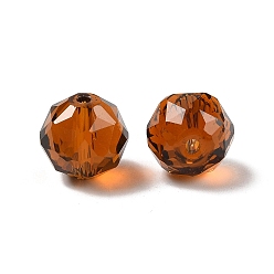 Седло Коричневый Стекло k9 стекло, имитация Австрийские кристаллические шарики, граненые, круглые, седло коричневый, 10x9 мм, отверстие : 1 мм