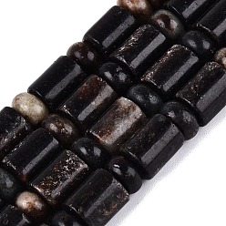 Biotite Natural Biotite Beads Strands, Barrel & Rondelle, 8x10mm, Hole: 0.9~1.2mm, about 50~52pcs/strand, 14.57~15.35 inch(37~39cm), Rondelle: 8x4.5~5mm