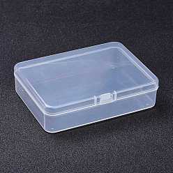 Clear Transparent Plastic Bead Containers, with Hinged Lids, Rectangle, Clear, 11.5x8.55x2.85cm, Inner Diameter: 8x11cm