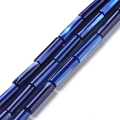 Темно-Синий Природные trochid стеклянные бусы нити, окрашенные, колонка, темно-синий, 11.5~14x4 мм, отверстие : 0.6 мм, около 28~29 шт / нитка, 15.55~15.67 дюйм (39.5~39.8 см)