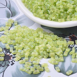 (HTL143FR) Матовый Прозрачный Шартрезский AB Миюки половина бусины тила, японский бисер, 2 отверстие, (htl 143 fr) прозрачный матовый шрифт ab, 5x2.3x1.9 мм, отверстие : 0.8 мм, Около 250 шт / 10 г