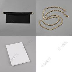 Черный 1Вставки-органайзеры для сумок из микрофибры, с 1 изготовлением ожерелья из латунного кабеля золотистого оттенка из ПК, чёрные, 80x220x3 мм