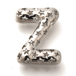 Letter Z Полые медные подвески, стойки покрытие, долговечный, без кадмия и без свинца, письмо амулеты, Письмо Z, 22x16.5x7.5 мм, отверстие : 4.7x3 мм