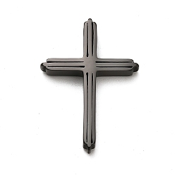 Черный 304 подвески из нержавеющей стали, крестик, ионное покрытие (ip), чёрные, 30.5x22x4 мм, отверстие : 3 мм