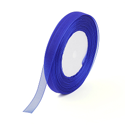 Blue Sheer Organza Ribbon, Wide Ribbon for Wedding Decorative, Blue, 3/4 inch(20mm), 25yards(22.86m)