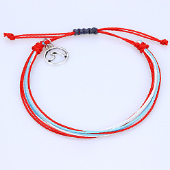 H11 Bracelet ondulé en fil de cire imperméable fait à la main - style européen et américain
