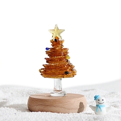 Coffee Christmas Tree Lampwork Display Decorations, for Home Decoration, Coffee, 50mm