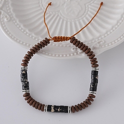 Синтетическая Бирюза Плетеные браслеты из синтетической бирюзы в стиле хип-хоп, регулируемые браслеты из синтетического немагнитного гематита с гальваническим покрытием для мужчин