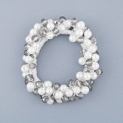 grey Crystal Hair Tie with Hollowed-out Design - Simple Hair Accessory with Rhinestone Elastic Band.