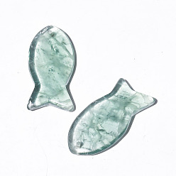 Fluorite Natural Fluorite Pendants, Fish Charms, 38x20mm