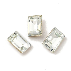 Свет Азора Стеклянные стразы кабошоны, плоская задняя и задняя, граненые, прямоугольные, свет Azore, 4x2.5x2 мм