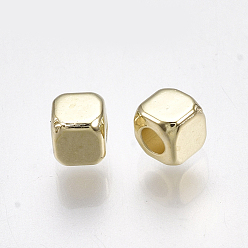 Light Gold CCB Plastic Spacer Beads, Cube, Light Gold, 3x3x3mm, Hole: 1.5mm