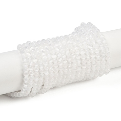 Селенит Нити из натурального селенита, круглые, 4~5 мм, отверстие : 0.8 мм, около 88 шт / нитка, 15.35 дюйм (39 см)