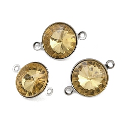 Золотистый Подвески-коннекторы со стеклянным конусом, с 304 установками из нержавеющей стали, цвет нержавеющей стали, золотые, 10.5x16x5.5 мм, отверстие : 1 мм
