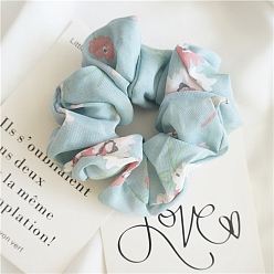Pale Turquoise Cloth Hair Ties, Pale Turquoise, 100mm