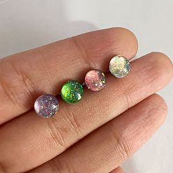 Светло-Коралловый Эмалированные кольца для языка из нержавеющей стали, цвет нержавеющей стали, плоско-круглые, свет коралловый, 12 мм, штифты : 1.6 мм