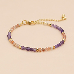 B-B220123B Женский браслет с застежкой-омаром в богемном стиле 3 мм из медной бусины с дорогой ювелирной цепочкой.