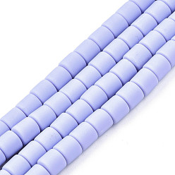 Lila Polímeros hechos a mano hebras de perlas de arcilla, columna, lila, 6.5x6 mm, agujero: 1.2 mm, sobre 61 unidades / cadena, 15.75 pulgada (40 cm)