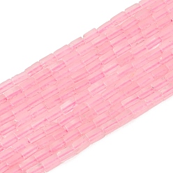 Rose Quartz Natural Rose Quartz Beads Strands, Cuboid, 4~5x2.5x2~2.5mm, Hole: 0.7mm, about 82pcs/strand, 14.96 inch(38cm)