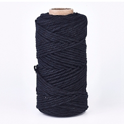 Black Cotton String Threads, Macrame Cord, Decorative String Threads, for DIY Crafts, Gift Wrapping and Jewelry Making, Black, 2mm, about 109.36 yards(100m)/roll