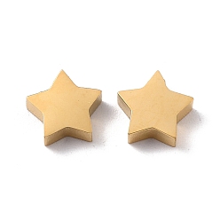 Golden Ion Plating(IP) 304 Stainless Steel Charms, Star, Golden, 9x9.5x3mm, Hole: 1.6mm