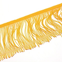 Gold Polyester Tassel Fringe Trimming, Gold, 4 inch(100mm), 10m/card