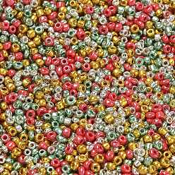 (52) Непрозрачная лаванда 4 рождественские цвета 12/0 стеклянные круглые бусины, разноцветные, 2 мм, отверстие : 1 мм, около 25000 шт / упаковка