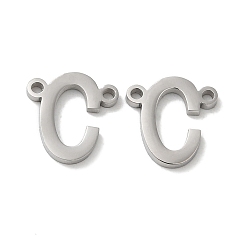 Letter C Non-Tarnish 304 Stainless Steel Connector Charms, Letter, Letter C, 10.5x10x1.5mm, Hole: 1.2mm