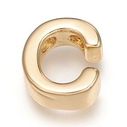 Letter C Brass Charms, Long-Lasting Plated, Real 18K Gold Plated, Letter.C, C: 9x7.5x3mm, Hole: 1.5mm