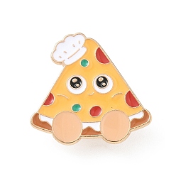 Pizza Булавки из пищевой эмали, булавки для лацканов из сплава для одежды рюкзака, золотые, пицца, 28.5x30 мм