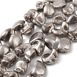 Гейнсборо Гальванические оболочки жемчужные бусы пряди, самородки, светло-серые, 13~21x11~18x8~13 мм, отверстие : 1 мм, около 22~23 шт / нитка, 14.96~15.75'' (38~40 см)