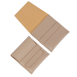 Tan Square PU Leather Jewelry Flip Pouches with Random Color Lining, for Earrings, Bracelets, Necklaces Packaging, Tan, 8x8cm