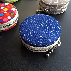 Royal Blue DIY Macaron Coin Purse Kits, Including Aluminium Macaron Bag Button, Zipper, Cloth, Needle & Thread, Royal Blue, Finish Product: 6.2cm