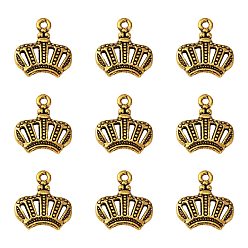 Antique Golden Tibetan Style Alloy Charms, Cadmium Free & Lead Free, Crown, Antique Golden, 14x12x2mm, Hole: 1mm