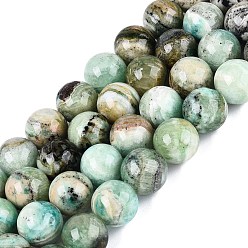 Джаспер с Зелёными Линиями Естественная зеленая линия яшма бисер прядь, круглые, 12~12.5 мм, отверстие : 0.9~1 мм, около 32~33 шт / нитка, 15.35~15.75'' (39~40 см)