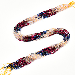 Смешанные камни Природных драгоценных камней смешанного бисер нитей, круглые бусины, граненые, 2~2.5x2~2.5 мм, отверстие : 0.5 мм, около 190~196 шт / нитка, 15.35''~15.75'' (39~40 см)