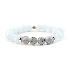 BC273-5 Natural Moonstone Beaded Bracelet - Handmade Gemstone Jewelry for Women