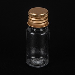 Golden PET Plastic Mini Storage Bottle, Travel Bottle, for Cosmetics, Cream, Lotion, liquid, with Aluminum Screw Top Lid , Golden, 2.2x5.45cm, Capacity: 10ml(0.34fl. oz)
