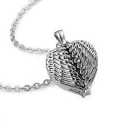 Stainless Steel Color 316L Stainless Steel Urn Ashes Necklace, for Women, Stainless Steel Color, 19.69 inch(50cm)