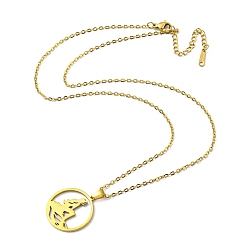 Golden 304 Stainless Steel Pendant Necklaces, Mermaid Shape, Golden, 17.76 inch(45.1cm)