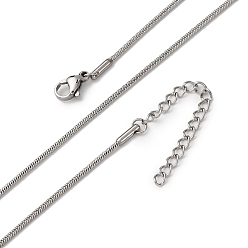 Нержавеющая Сталь Цвет 304 нержавеющей стали круглого змея цепи ожерелья, не тускнеет, цвет нержавеющей стали, 16.93 дюйм (43 см)