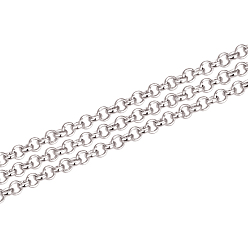 Platinum Rhodium Plated 925 Sterling Silver Rolo Chains, Soldered, Platinum, 1.5mm