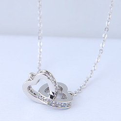 120204 Fashionable Zircon Inlaid Sweet Lucky Dog Necklace for Women's Sweater Chain.