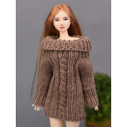 Camel Woolen Doll Sweater Dress, Doll Clothes Outfits, Fit for American Girl Dolls, Camel, 180mm