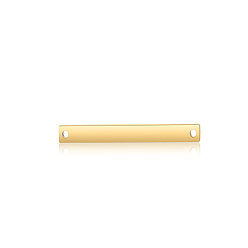 Golden 201 Stainless Steel Links connectors, Rectangle, Golden, 20x3x1.7mm, Hole: 1.2mm
