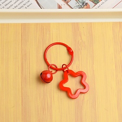 Red Simple Style Acrylic Keychain, Star, Red, 6.3cm