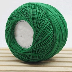 Green 45g Cotton Size 8 Crochet Threads, Embroidery Floss, Yarn for Lace Hand Knitting, Green, 1mm